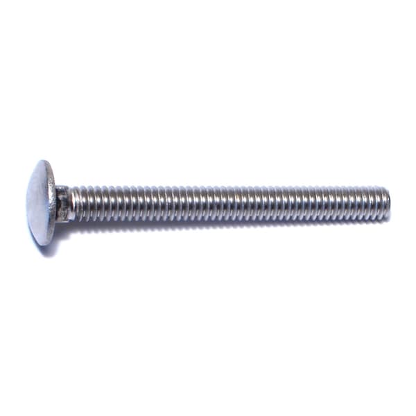 Midwest Fastener Carriage Bolt, Square Neck, 20 (Coarse), 2-1/2 in L, 18-8 Stainless Steel, 5 PK 64986 - main